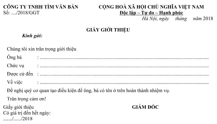 Giấy Giới Thiệu 1